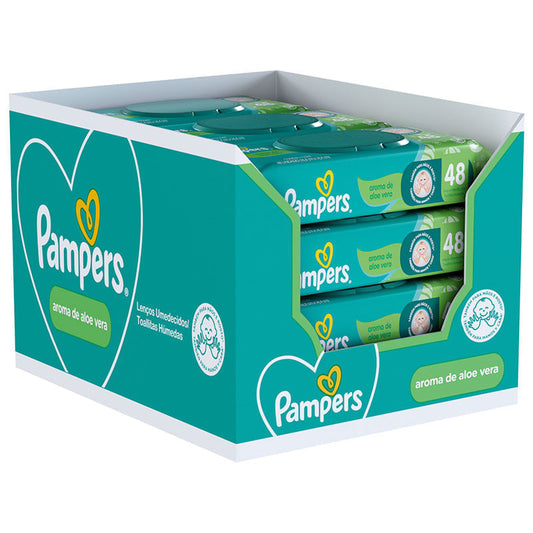 Lenços Umedecidos Pampers Aroma de Aloe Vera 576 Unidades