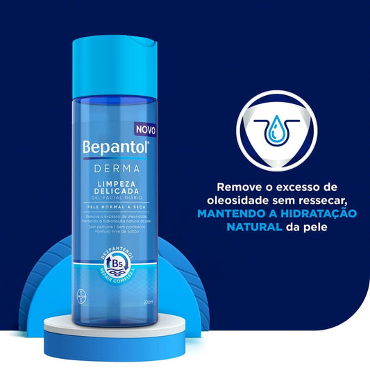 Gel Facial Diário Bepantol Derma Limpeza Delicada 200ml