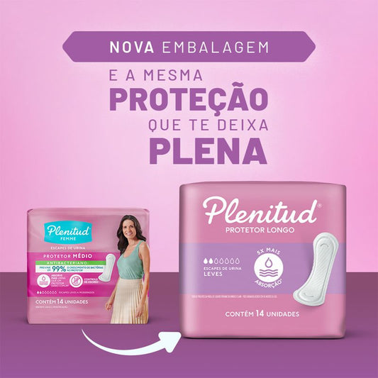 Protetor Longo Plenitud Femme para Escapes de Urina 14 Unidades