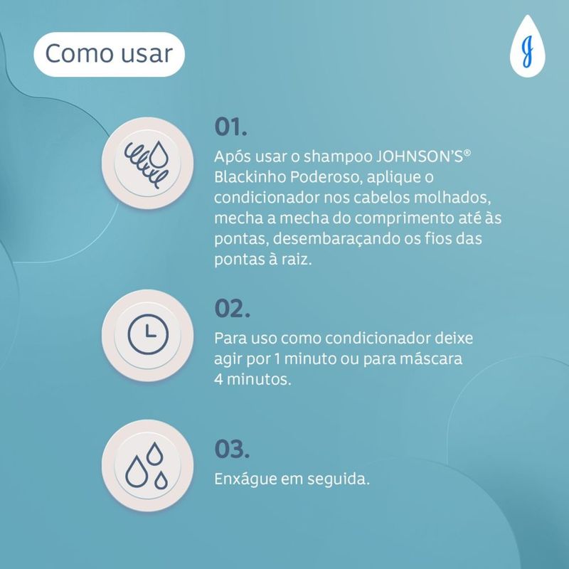 Condicionador e Máscara Infantil Para Cabelos Crespos Johnson’s Kids Blackinho Poderoso 380ml