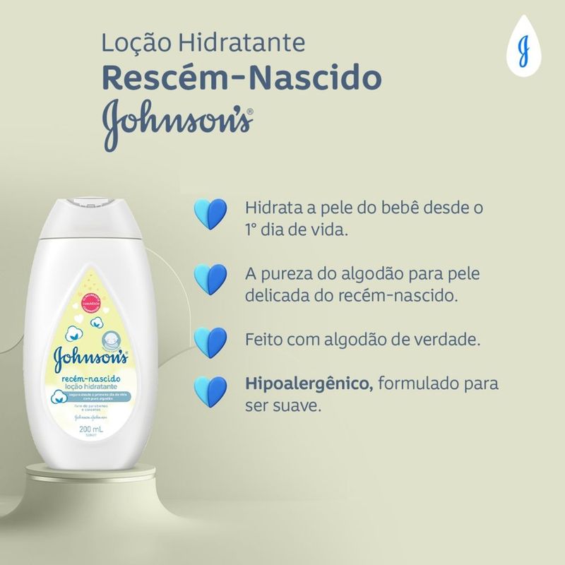 Loção Hidratante Johnson's Baby Recém-Nascido 200ml