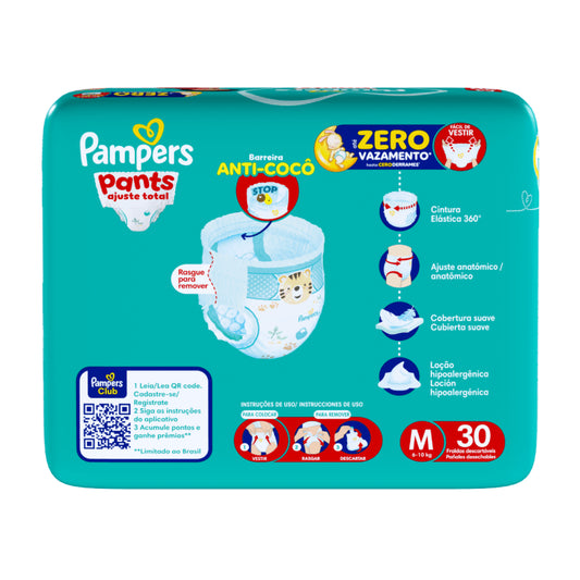 Fralda Pampers Pants Ajuste Total M 30 Unidades