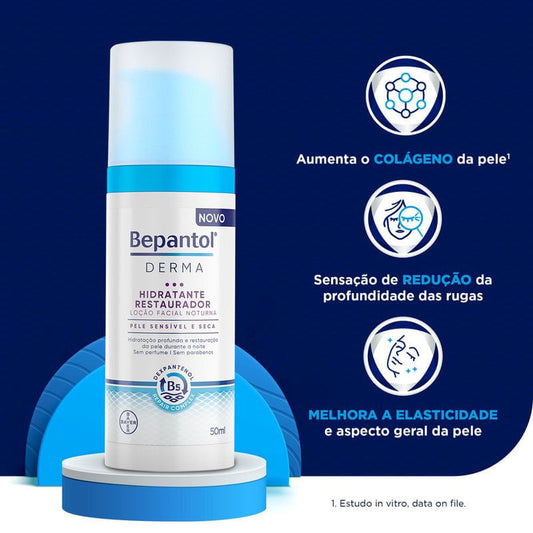 Loção Facial Bepantol Derma Restaurador Noturno 50ml