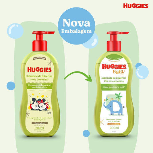 Sabonete de Glicerina Líquido Huggies Chá de Camomila Hora de Sonhar 200ml