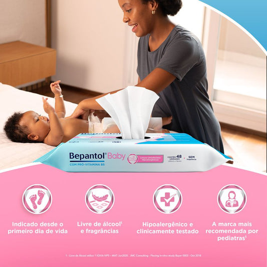 Kit Lenços Umedecidos Para Bebês Bepantol Baby 192 Unidades
