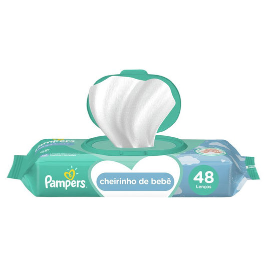 Lenços Umedecidos Pampers Cheirinho de Bebê 48 Unidades