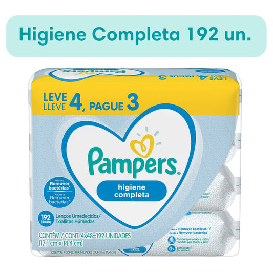 Lenços Umedecidos Pampers Higiene Completa 192 Unidades