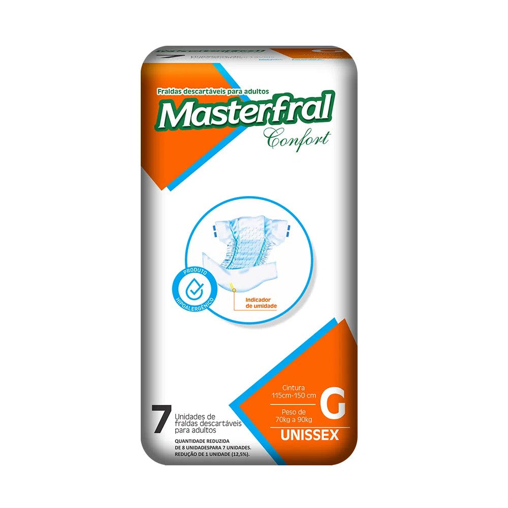 Fralda Geriátrica MASTERFRAL CONFORT G - FARDO COM 56 TIRAS