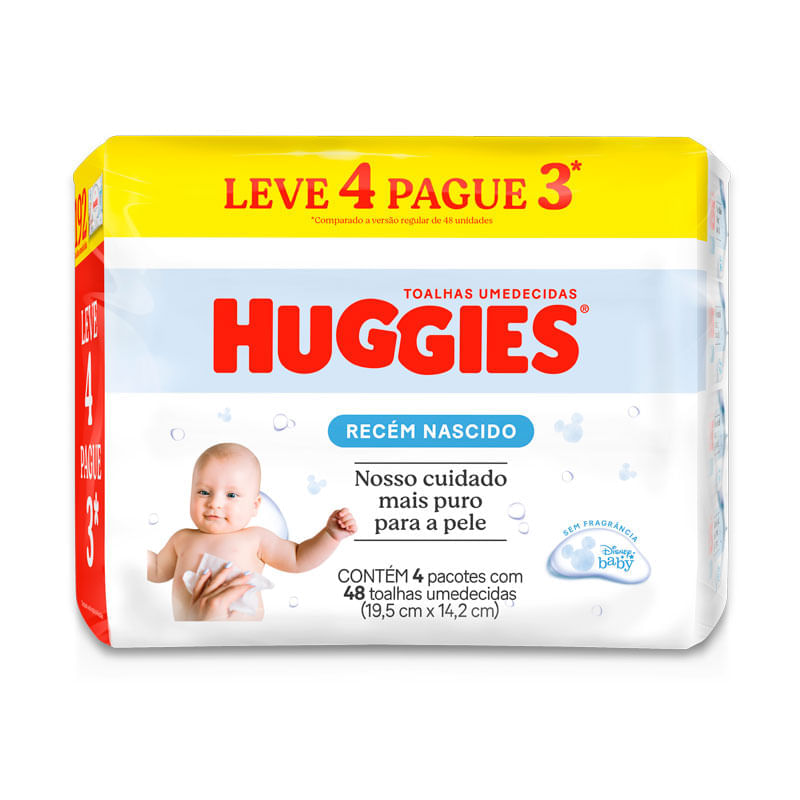 Toalhas Umedecidas Huggies Recém Nascido 192 Unidades