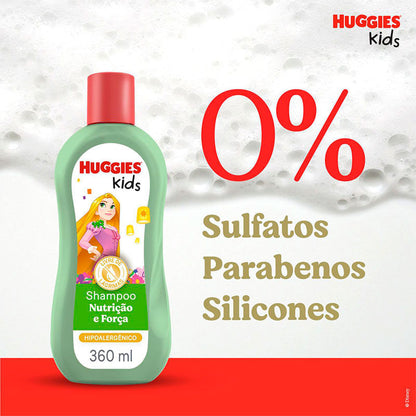 Shampoo Huggies Kids Rapunzel Nutrição e Força 360ml