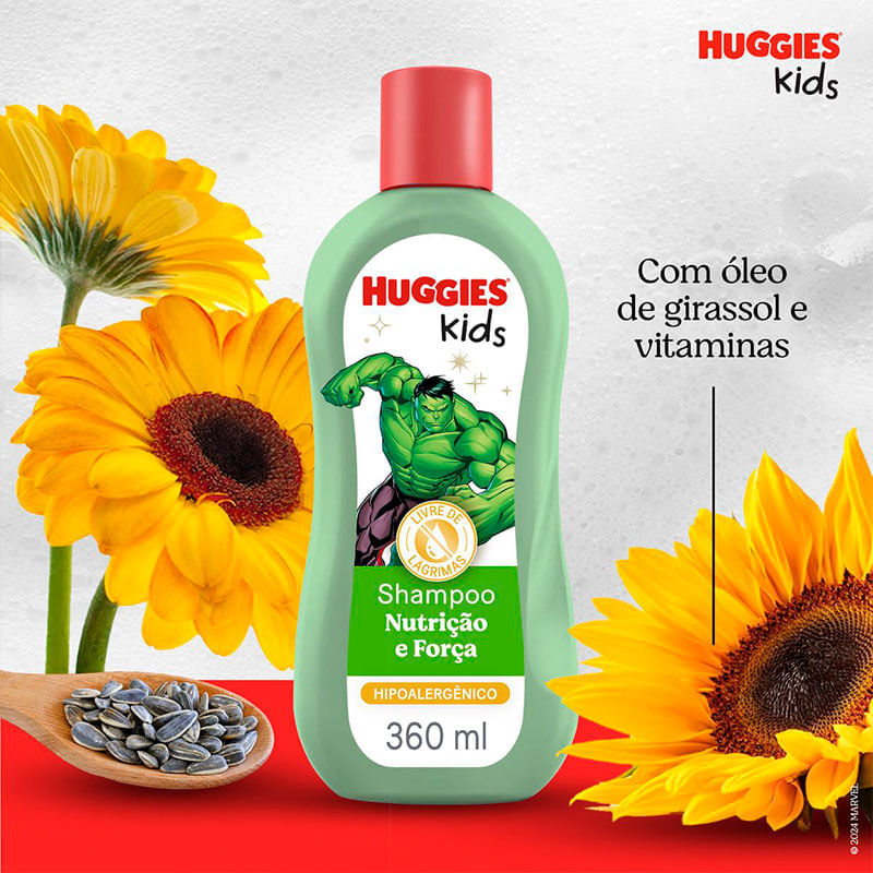 Shampoo Huggies Kids Hulk Nutrição e Força 360ml