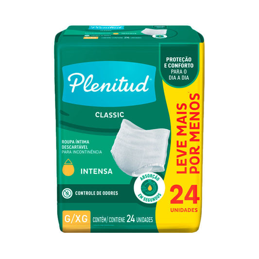 Roupa Íntima Plenitud Classic para Incontinência G/XG 24 Unidades