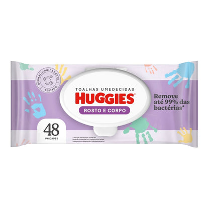 Lenços Umedecidos Huggies Rosto e Corpo 48 Unidades