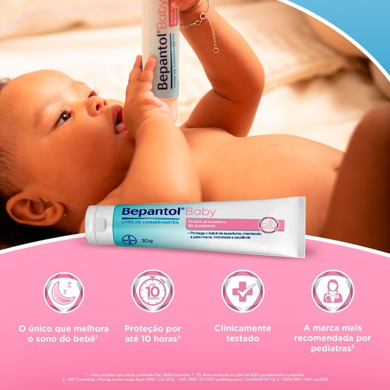 Creme Preventivo de Assaduras Para Bebês Bepantol Baby 30g