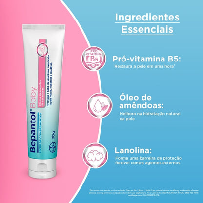 Kit Creme Preventivo de Assaduras Para Bebês Bepantol Baby 3 Unidades 30g