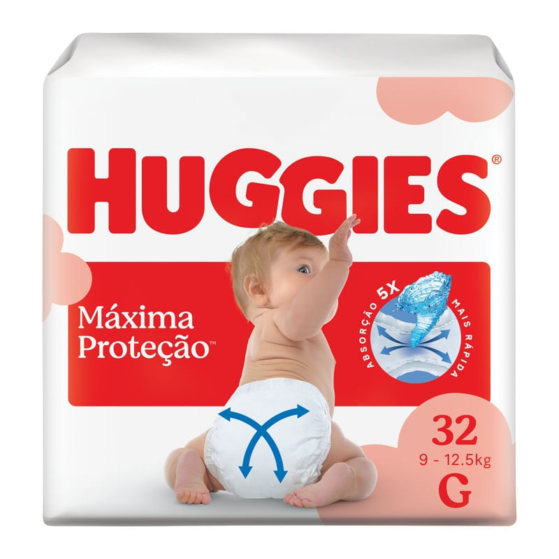 Fralda Huggies Máxima Proteção G 32 Unidades