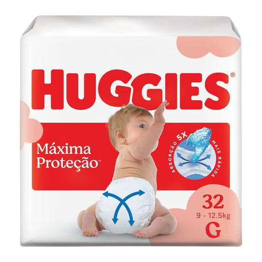 Fralda Huggies Máxima Proteção G 32 Unidades