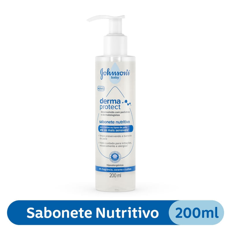 Sabonete Líquido Nutritivo Johnson's Baby Derma Protect 200ml