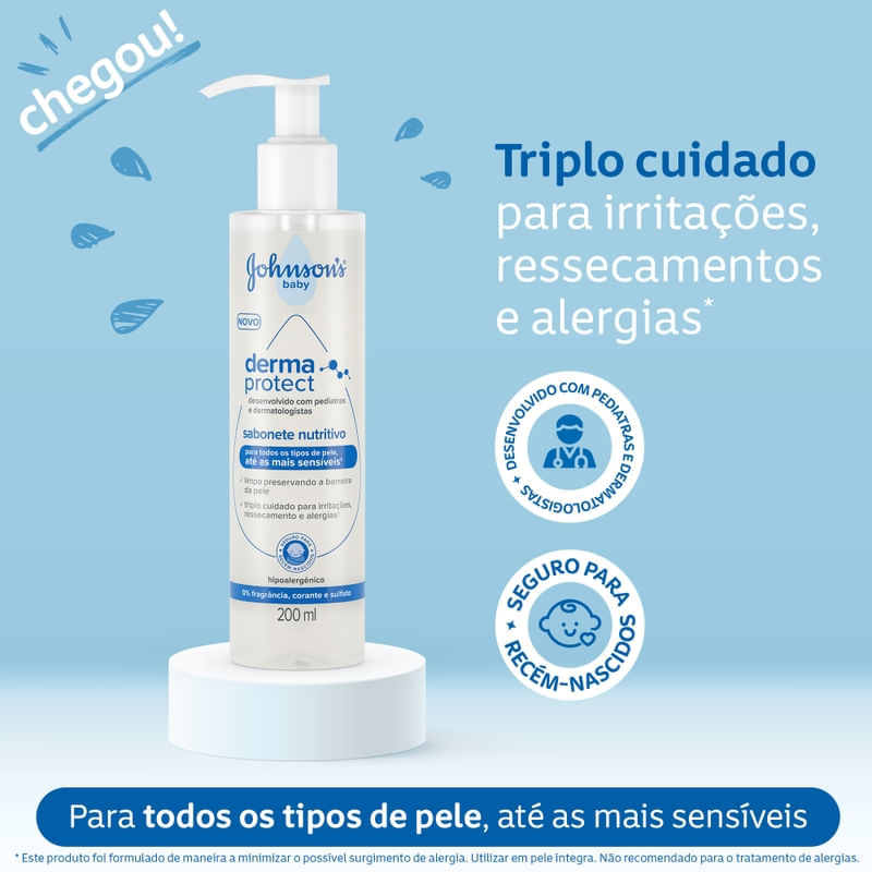 Sabonete Líquido Nutritivo Johnson's Baby Derma Protect 200ml