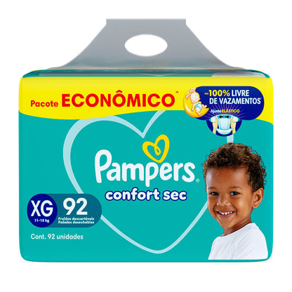 Fraldas Pampers Confort Sec Max XG 92 Unidades
