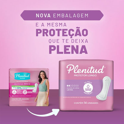 Protetor Longo Plenitud Femme para Escapes de Urina 14 Unidades