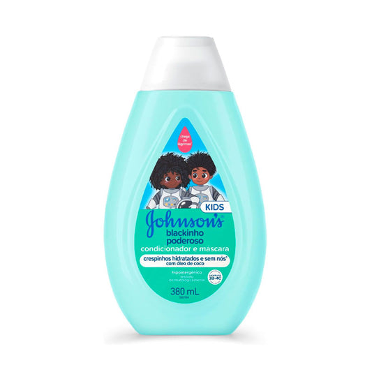 Condicionador e Máscara Infantil Para Cabelos Crespos Johnson’s Kids Blackinho Poderoso 380ml