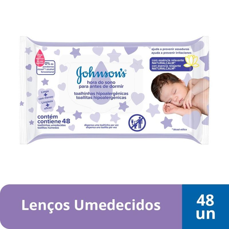 Lenços Umedecidos Johnson's Baby Hora do Sono 48 Unidades