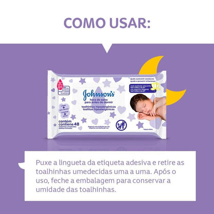 Lenços Umedecidos Johnson's Baby Hora do Sono 48 Unidades