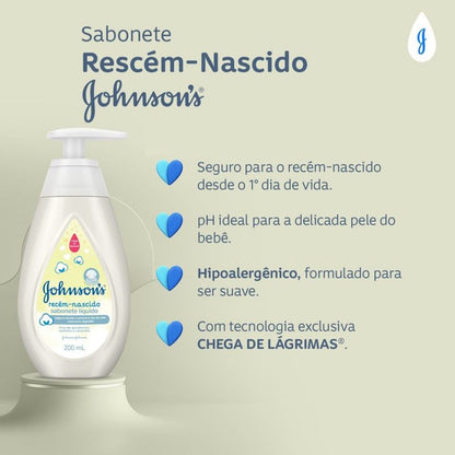 Sabonete Líquido Johnson's Baby Recém-Nascido 200ml