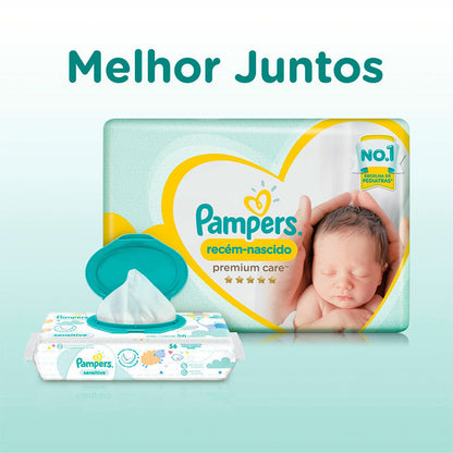 Fraldas Pampers Recém Nascido Premium Care RN+ 36 Unidades