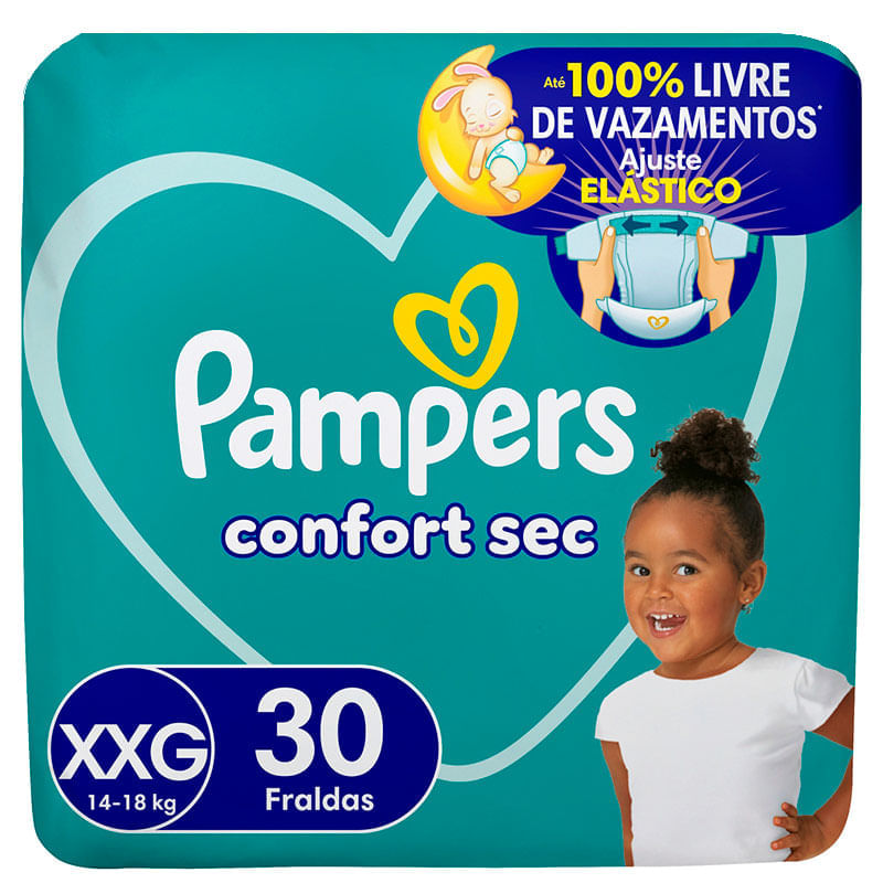 Fraldas Pampers Confort Sec XXG 30 Unidades
