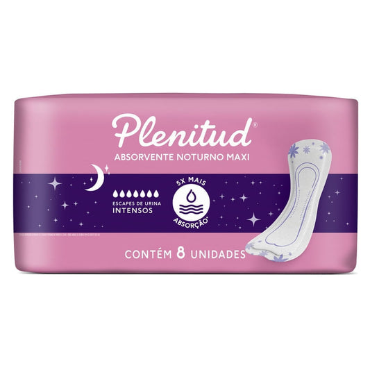 Absorvente Noturno Maxi Plenitud Femme para Escapes de Urina 8 Unidades