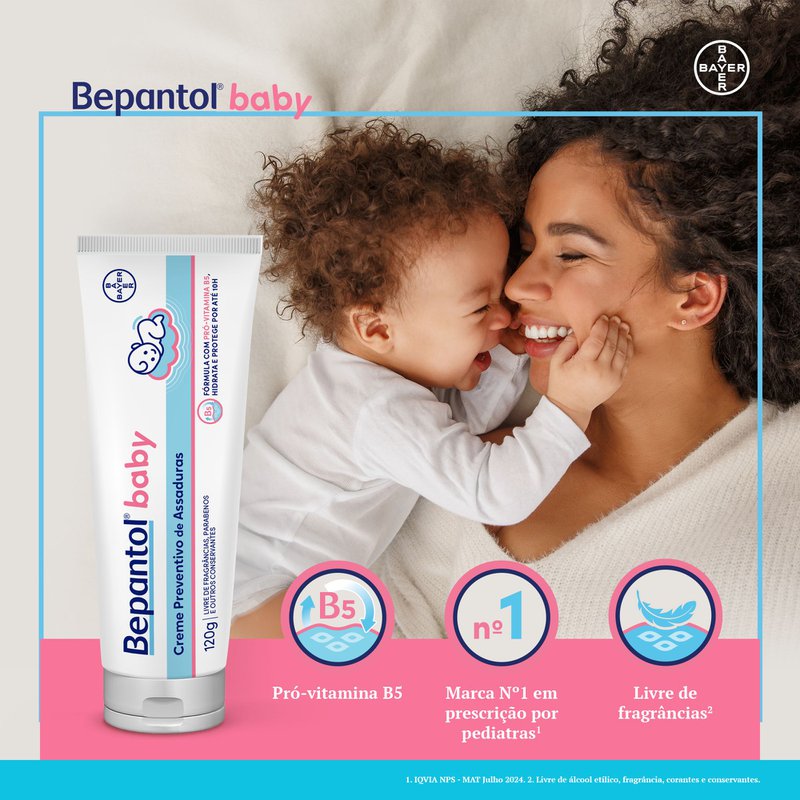 Creme Preventivo de Assaduras Para Bebês Bepantol Baby 120g