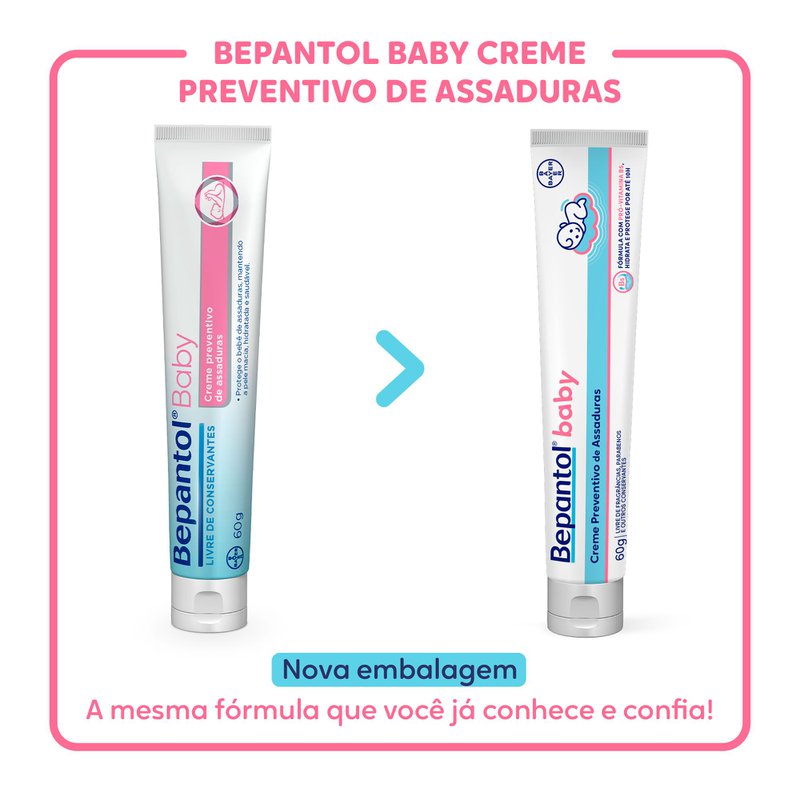 Creme Preventivo de Assaduras Para Bebês Bepantol Baby 60g