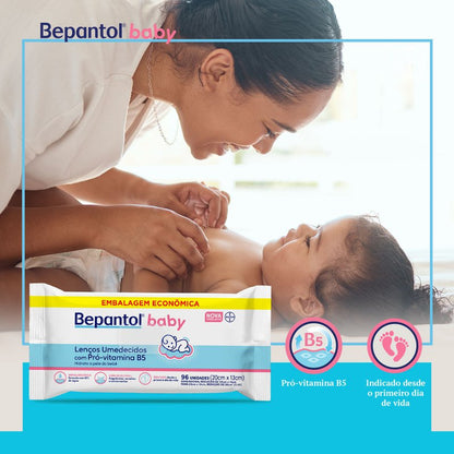 Lenços Umedecidos Para Bebês Bepantol Baby 96 Unidades