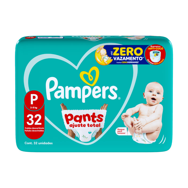Fralda Pampers Pants Ajuste Total P 32 Unidades