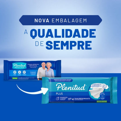 Toalha Umedecida Plenitud para Cuidado Adulto 42 Unidades
