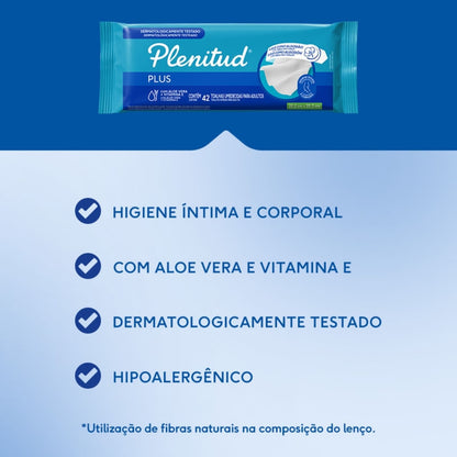 Toalha Umedecida Plenitud para Cuidado Adulto 42 Unidades