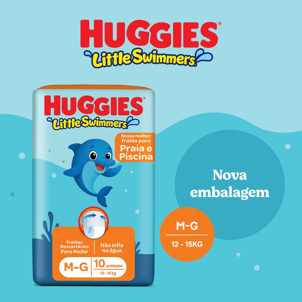 Fralda Praia e Piscina Huggies Little Swimmers M/G 10 Unidades