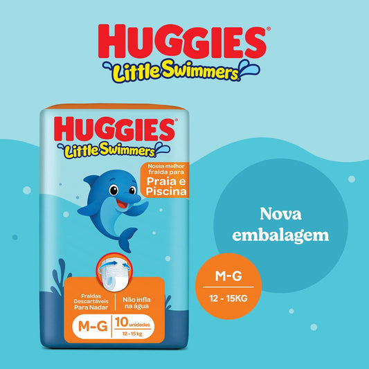 Fralda Praia e Piscina Huggies Little Swimmers M/G 10 Unidades