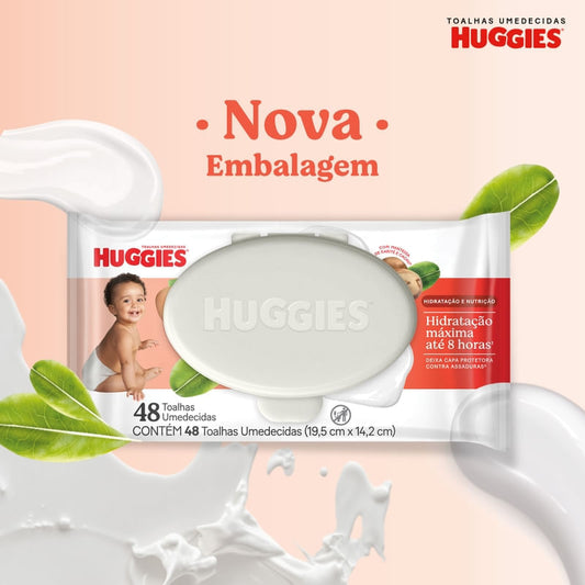 Lenços Umedecidos Huggies Hidratação e Nutrição 48 Unidades