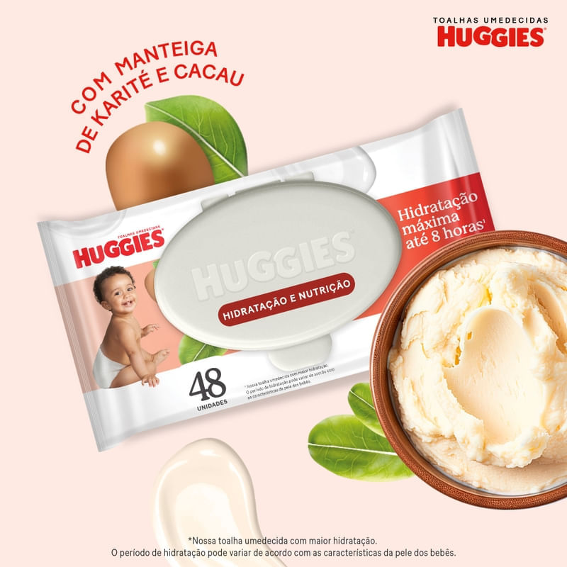 Lenços Umedecidos Huggies Hidratação e Nutrição 48 Unidades
