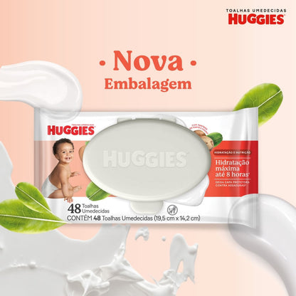 Lenços Umedecidos Huggies Hidratação e Nutrição 192 Unidades