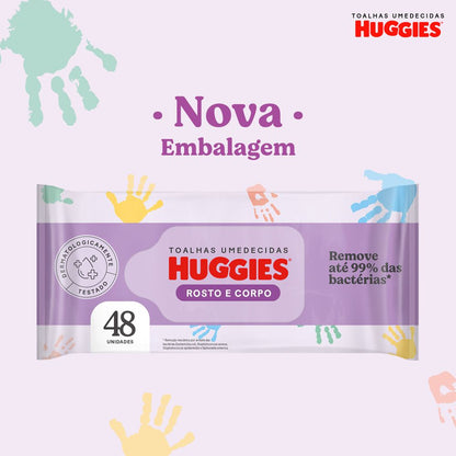 Lenços Umedecidos Huggies Rosto e Corpo 192 Unidades