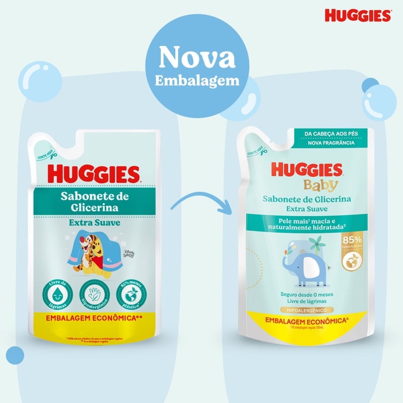 Refil Sabonete Líquido Huggies Extra Suave 200ml