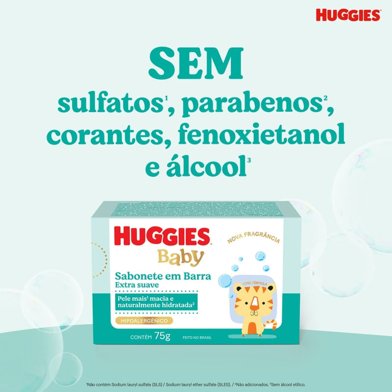 Sabonete em Barra Infantil Huggies Extra Suave 75g