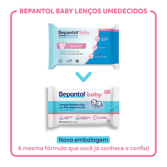 Lenços Umedecidos Para Bebês Bepantol Baby 48 Unidades