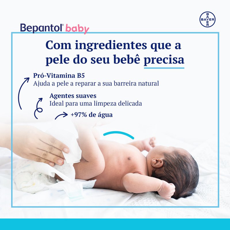 Lenços Umedecidos Para Bebês Bepantol Baby 48 Unidades