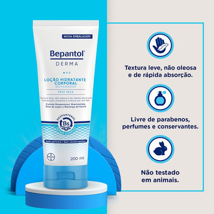 Loção Corporal Diária Bepantol Derma Hidratante Restaurador Pele Seca 200ml