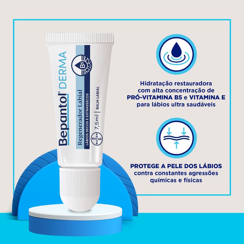 Regenerador Labial Balm Cremoso Bepantol Derma 7,5ml